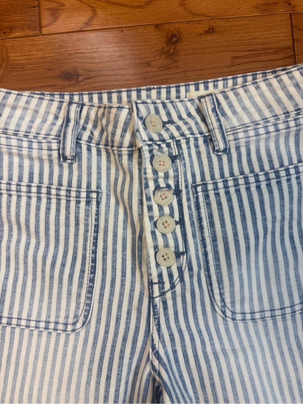 Pilcro and the Letterpress High-Rise Striped Straight Leg Jeans - Picture 3 of 7